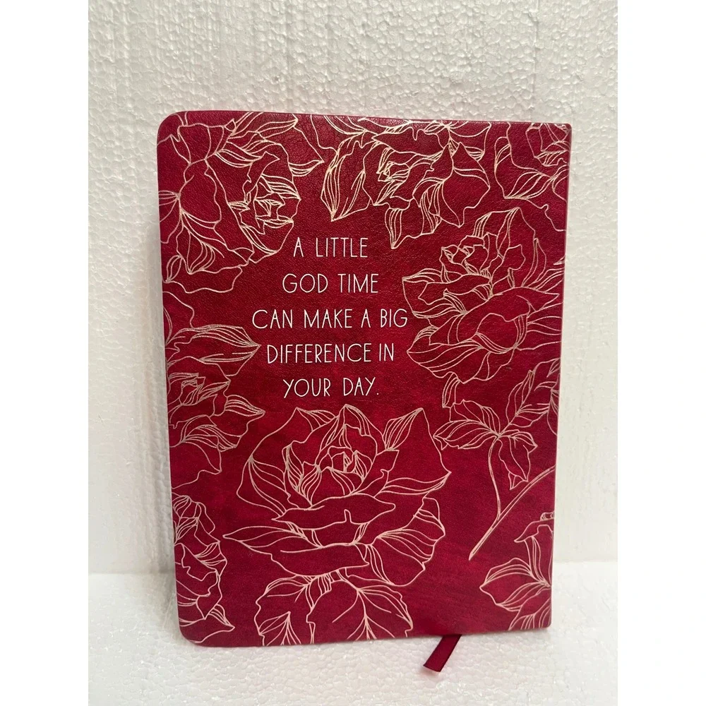A Little God Time For Women 365‎ Daily Devotions Red Floral Embossed Journal